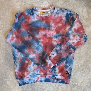 Aviator Nation Tie-Dye Sweatshirt in Red White and Blue